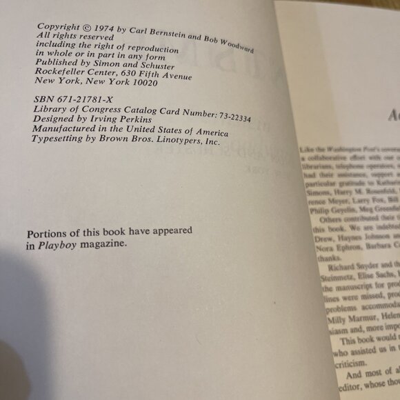 All the President's Men - Woodward and Bernstein True 1st Printing + Final Days - Picture 10 of 16